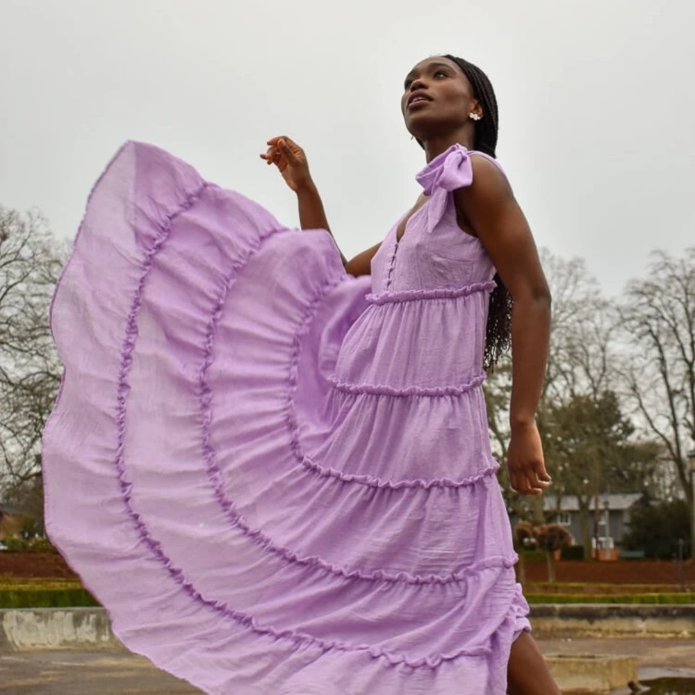 Purple Tier Maxi Dress